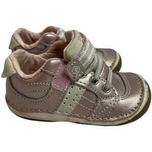 Stride Rite Soft Motion Metallic Pink Leather Sneakers Shoes toddler Size 4.5W